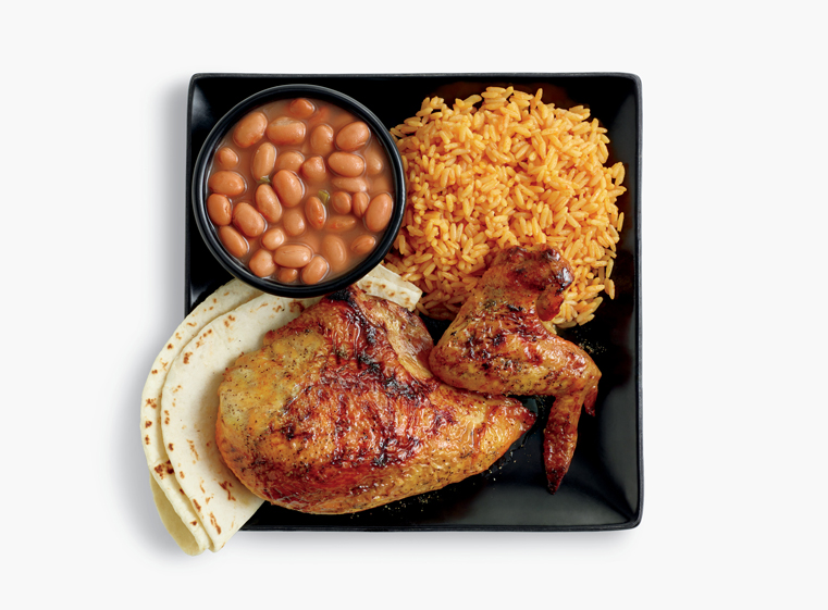 2-piece chicken meal with two sides, and tortillas