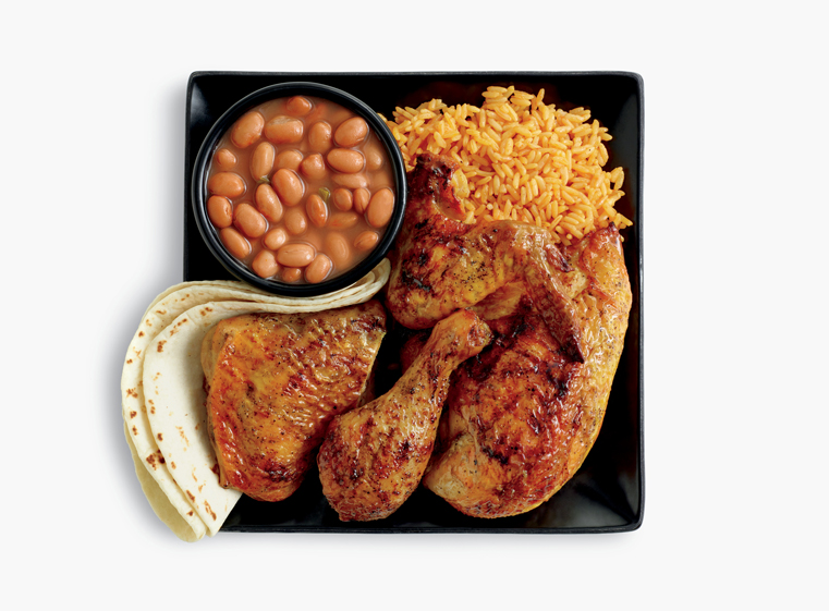 4-piece chicken meal with two sides, and tortillas