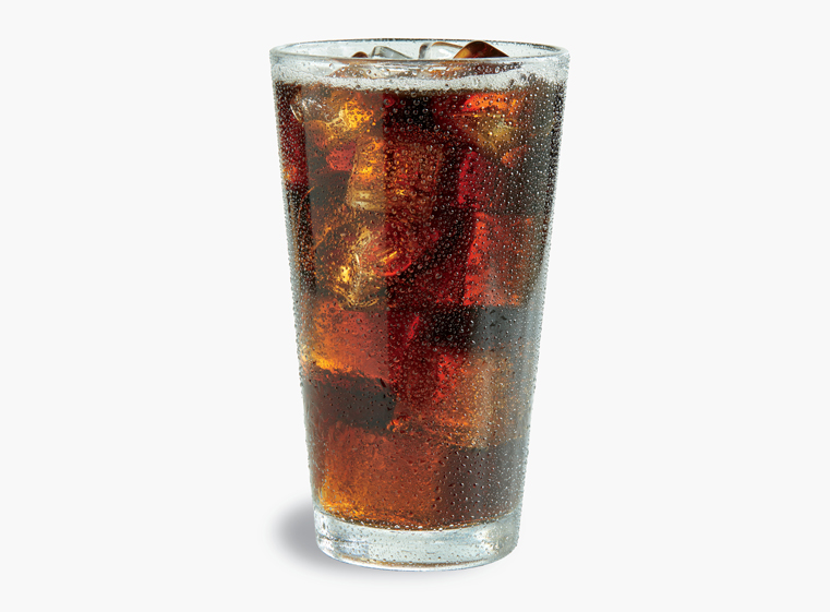 Glass of Coke on ice