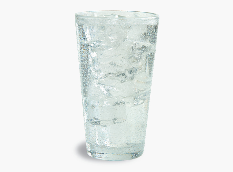 Glass of Sprite on ice