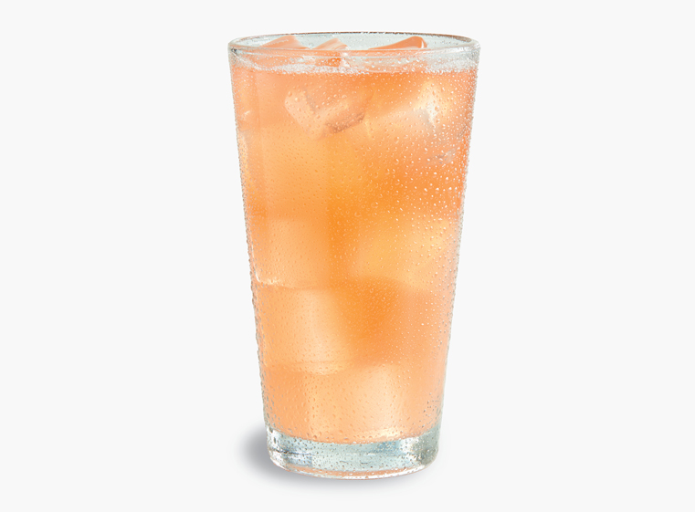 Glass of Minute Maid Strawberry Lemonade on ice