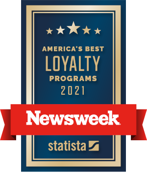 Voted among America's Best Loyalty Programs 2021 by Newsweek statista poll.